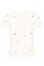 ICHI Olya T-skjorte – Cream med broderte blomster thumbnail