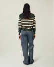 LEXINGTON Freya bomull/kasjmir genser grønn/hvit striper thumbnail