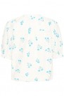 ICHI Judite SH Bluse – Cream med blått blomsterprint thumbnail
