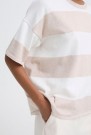 ICHI Luls Loose T-skjorte – Beige striper thumbnail
