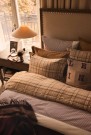 LEXINGTON Rutete sengesett i flanell – Fudge/Beige/Fig 200x220cm thumbnail