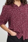 ICHI Vera SS26 - Blomstrete skjorte, burgunder thumbnail