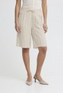 ICHI Linno Shorts – Brun/ hvit stripet thumbnail