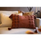 HOLMEN - Pute m/dun og dusker, rustfarget 40x60cm thumbnail