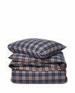 LEXINGTON Rutete sengesett i bomullsflanell denimblå/beige thumbnail