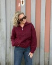 RÊVE Caroline Zip genser - Windsor wine i mohair og ull thumbnail