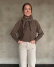 RÊVE Louise trekantskjerf, beige melange, merinoull og cashmere thumbnail
