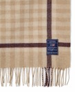 LEXINGTON Rutete pledd i resirkulert ull – Beige/Burgunder thumbnail