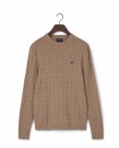 LEXINGTON Kabelstrikket bomullsgenser – Beige melange thumbnail