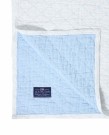LEXINGTON Sengeteppe i økologisk bomull jacquard , blå/hvit thumbnail