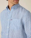 LEXINGTON Linskjorte – casual fit, blå/hvitstripet thumbnail