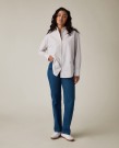 LEXINGTON Oversized stripete skjorte – Beige/hvit thumbnail