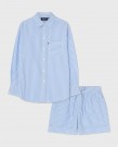 LEXINGTON Pyjamassett – Økologisk bomull blå/hvit stripet thumbnail