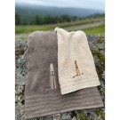 Håndkle med Ski-motiv, 30x50cm Sand thumbnail