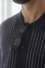 LEXINGTON Kortermet stripete polo, mørkeblå thumbnail