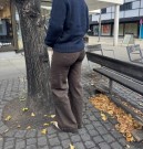 MASSIMO Brun jeans med vide ben thumbnail