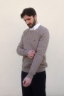 LEXINGTON Kabelstrikket bomullsgenser – Beige melange thumbnail