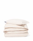 LEXINGTON Stripet sengesett i bomullssateng, beige/hvit 140x200cm thumbnail