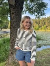 RÊVE Merian stripet strikkejakke i bomull thumbnail