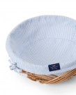 LEXINGTON Rattankurv med fôr, blå/hvit, Ø38cm thumbnail