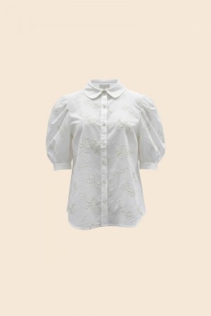 SECRETS BY B Giselle Bluse – Hvit med broderi