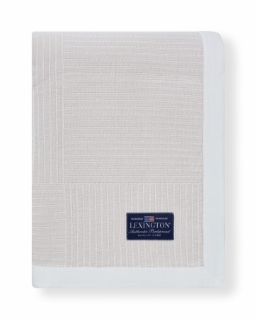 LEXINGTON Rutete Jacquard Sengeteppe Beige/Hvit 160x240cm