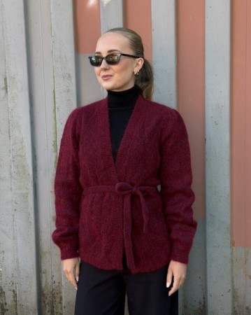 RÊVE Caroline Wrap Cardigan –  Windsor wine i ull og mohair