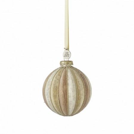 LENE BJERRE Nomilia julekule 8 cm – Offwhite / Lys brun
