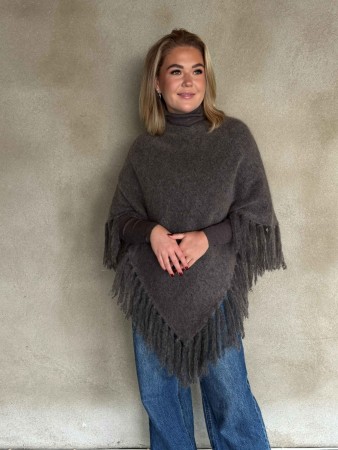 RÈVE Caroline Poncho med Frynser - Grå