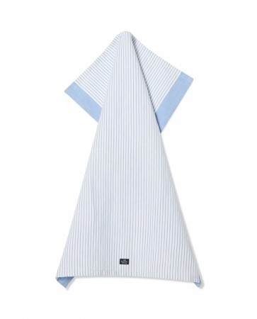 LEXINGTON Stripet kjøkkenhåndkle i linblanding, blå/hvit