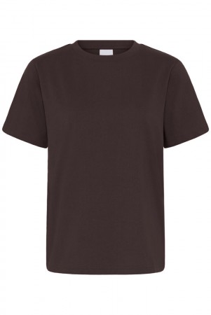 ICHI Palmer Loose SS – T-skjorte i Bomull, brun