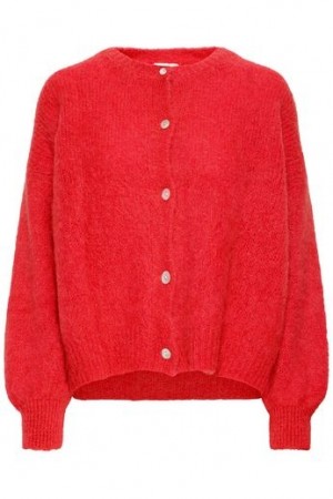 ICHI Marita Strikket Cardigan Rød