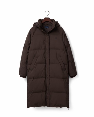 LEXINGTON Lang dunparkas – Mørkbrun