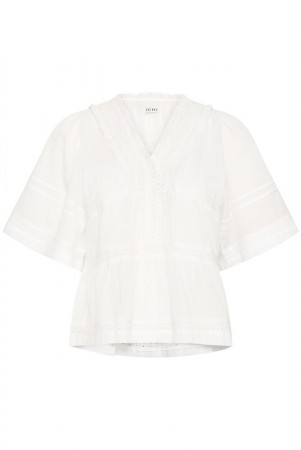 ICHI Voilana – bluse, offwhite