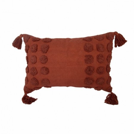 HOLMEN - Pute m/dun og dusker, rustfarget 40x60cm