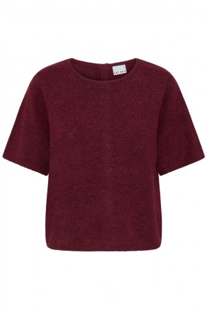 ICHI Kamara SS – Strikket Topp, Burgunder