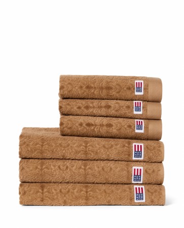 LEXINGTON Velourhåndkle med ornamentmønster – Fudge 50x70cm