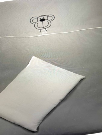 Sengetøy muslin 80x100 grå