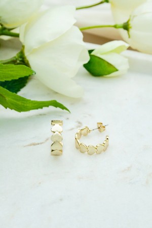 SECRETS BY B Hoops Øredobber – Gull med hjerter