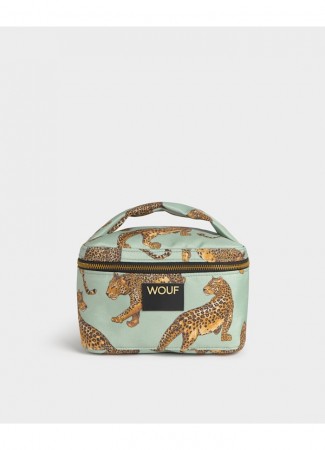 WOUF Toalettmappe – Leopard Mint Bag