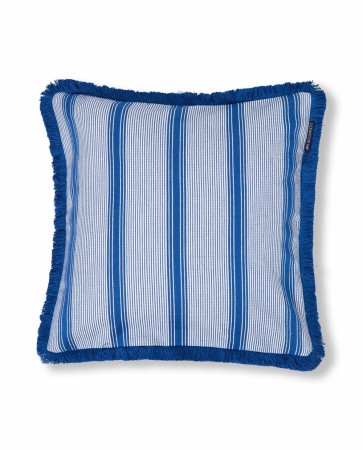 LEXINGTON Stripet Putetrekk Med Frynser Blå/Hvit 50x50cm