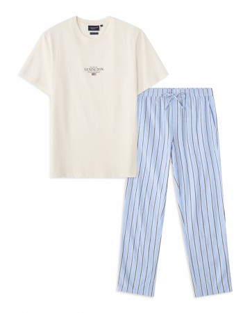 LEXINGTON pyjamassett herre – Blå/hvit stripet