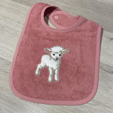 Smekke med brodert sau rosa