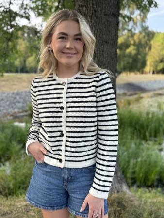 RÊVE Merian stripet strikkejakke i bomull