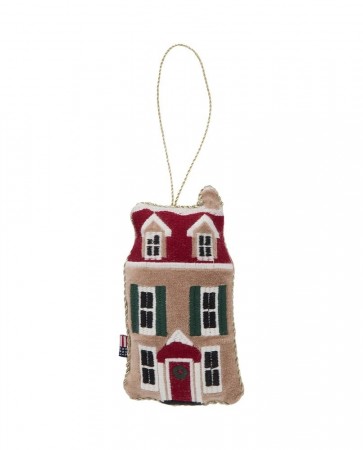 LEXINGTON Ornament - hus i økologisk bomullsfløyel