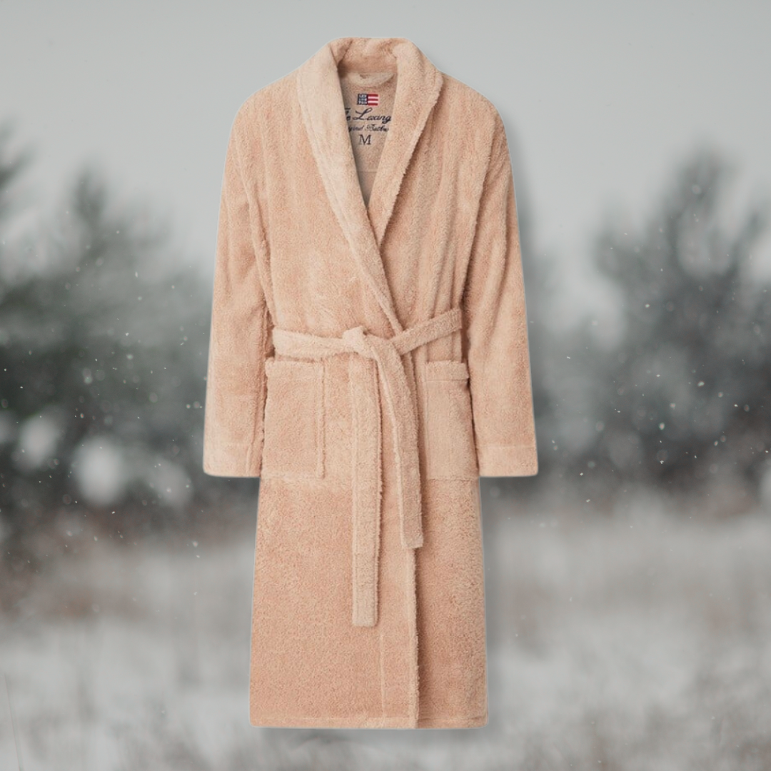 Beige unisex lexington morgenkåpe